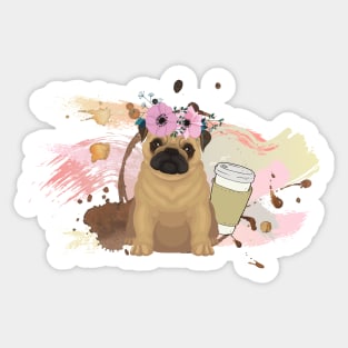 Pug and Love Sticker